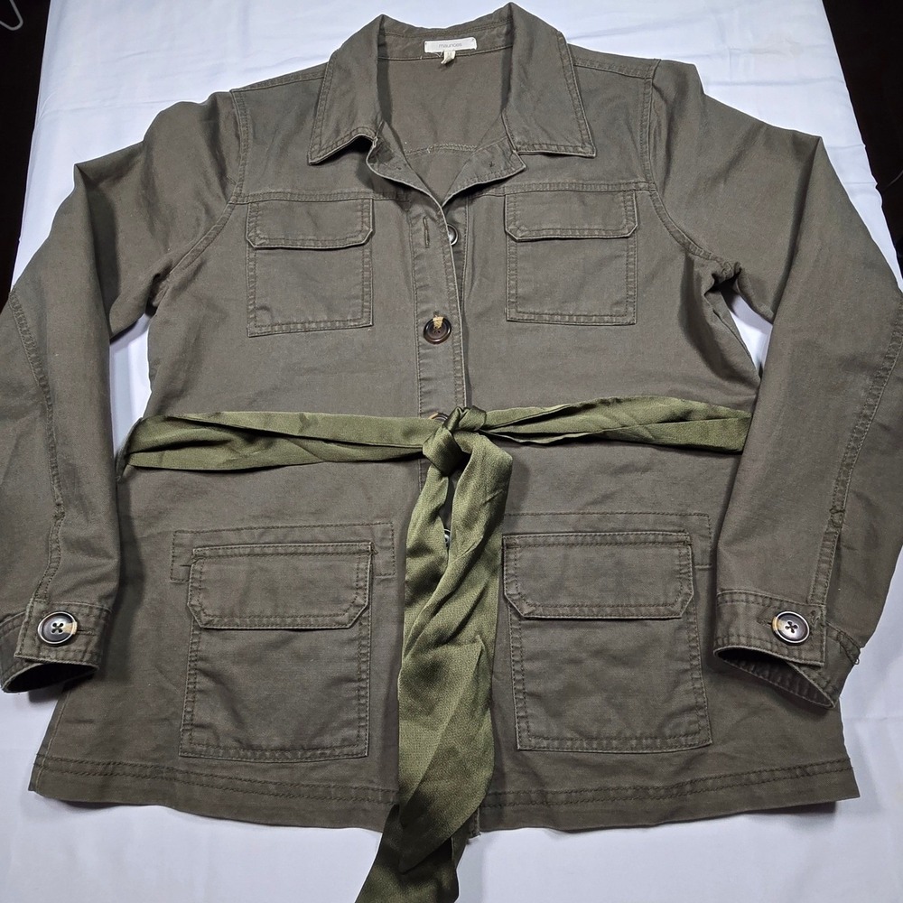 Maurices Cotton Utility Field Jacket Women's M Safari Military Utility‎ Olive